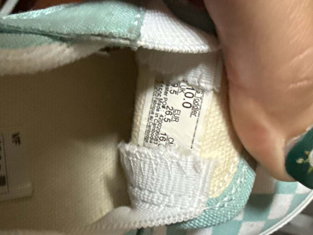 Vans Checkerboard Slip-On Shoes Toddler Size 10 Blue/ White - Picture 4 of 4